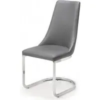 Como Cantilever Dining Chair Set of 2 - Grey, Leather