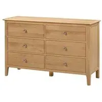 Cotswold 6 Drawer Wide Chest - Oak
