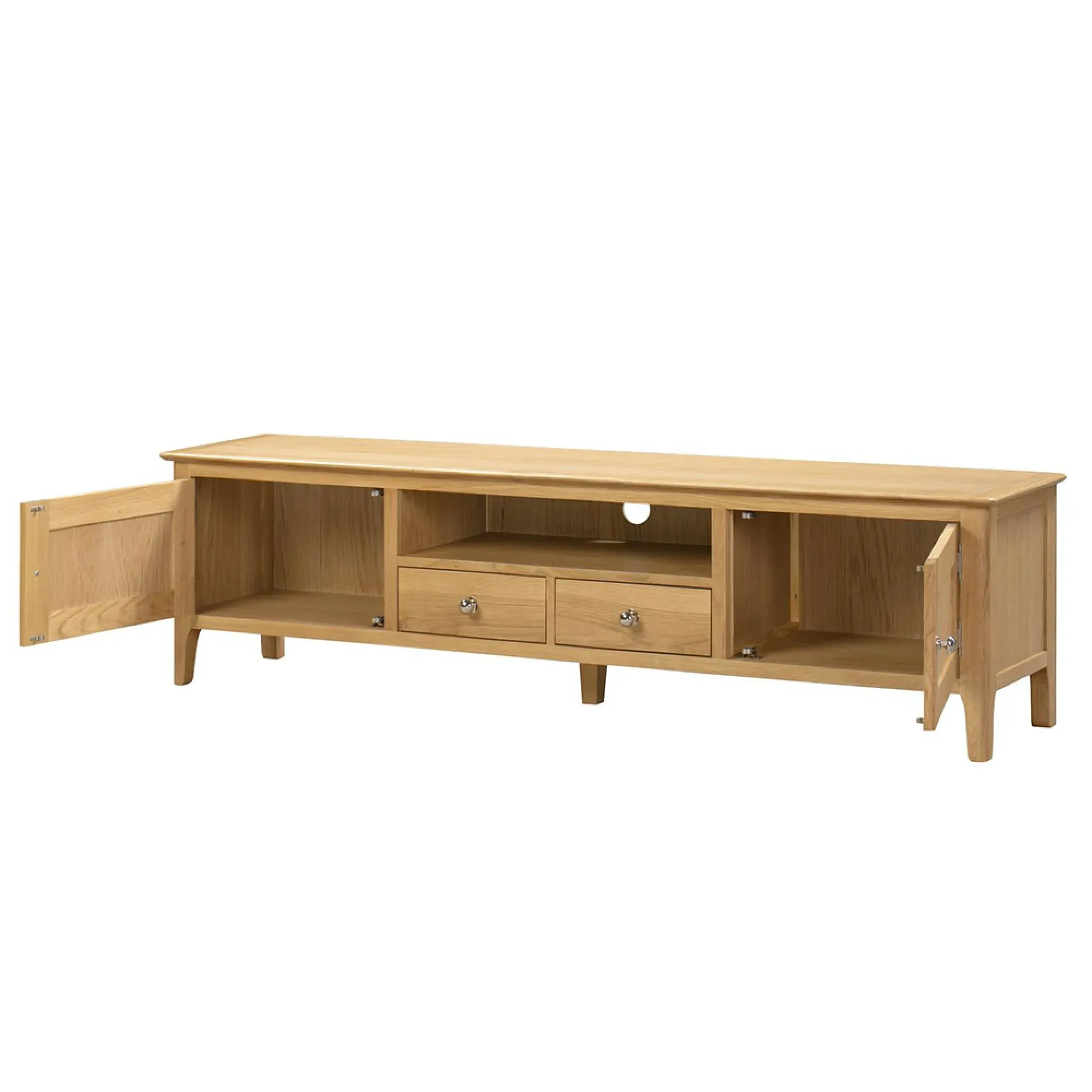 Cotswold Oak 180cm TV Unit - Natural Satin Lacquer