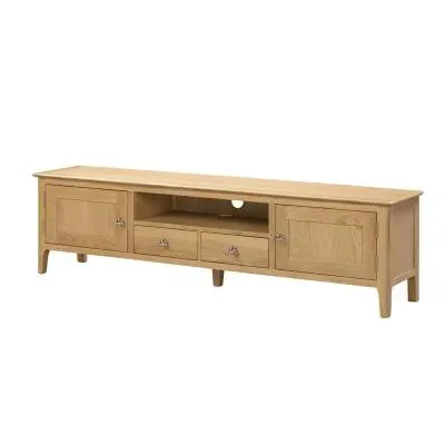 Cotswold Oak 180cm TV Unit - Natural Satin Lacquer image