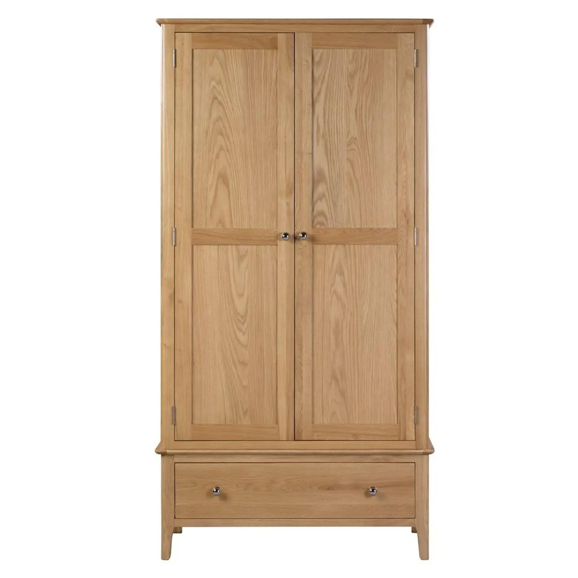 Cotswold Oak 2 Door 1 Drawer Double Wardrobe - Natural