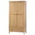 Cotswold Oak 2 Door 1 Drawer Double Wardrobe - Natural