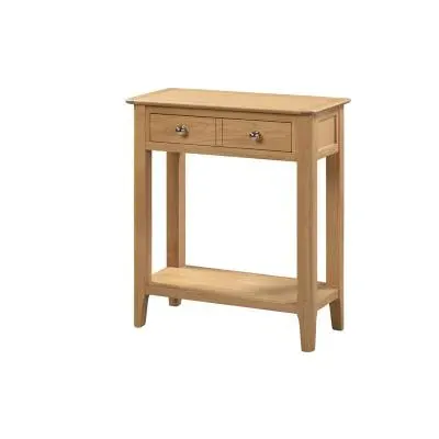 Cotswold Oak 2 Drawer Console Table - Natural image