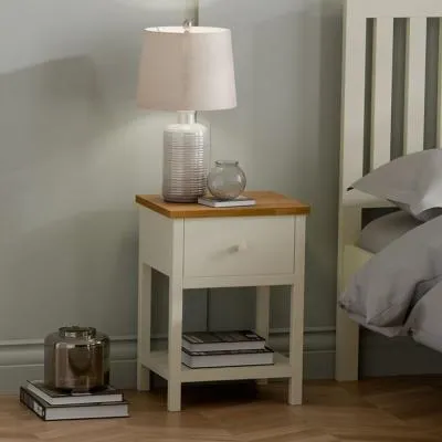 Coxmoor 1 Drawer Bedside Table - Ivory
