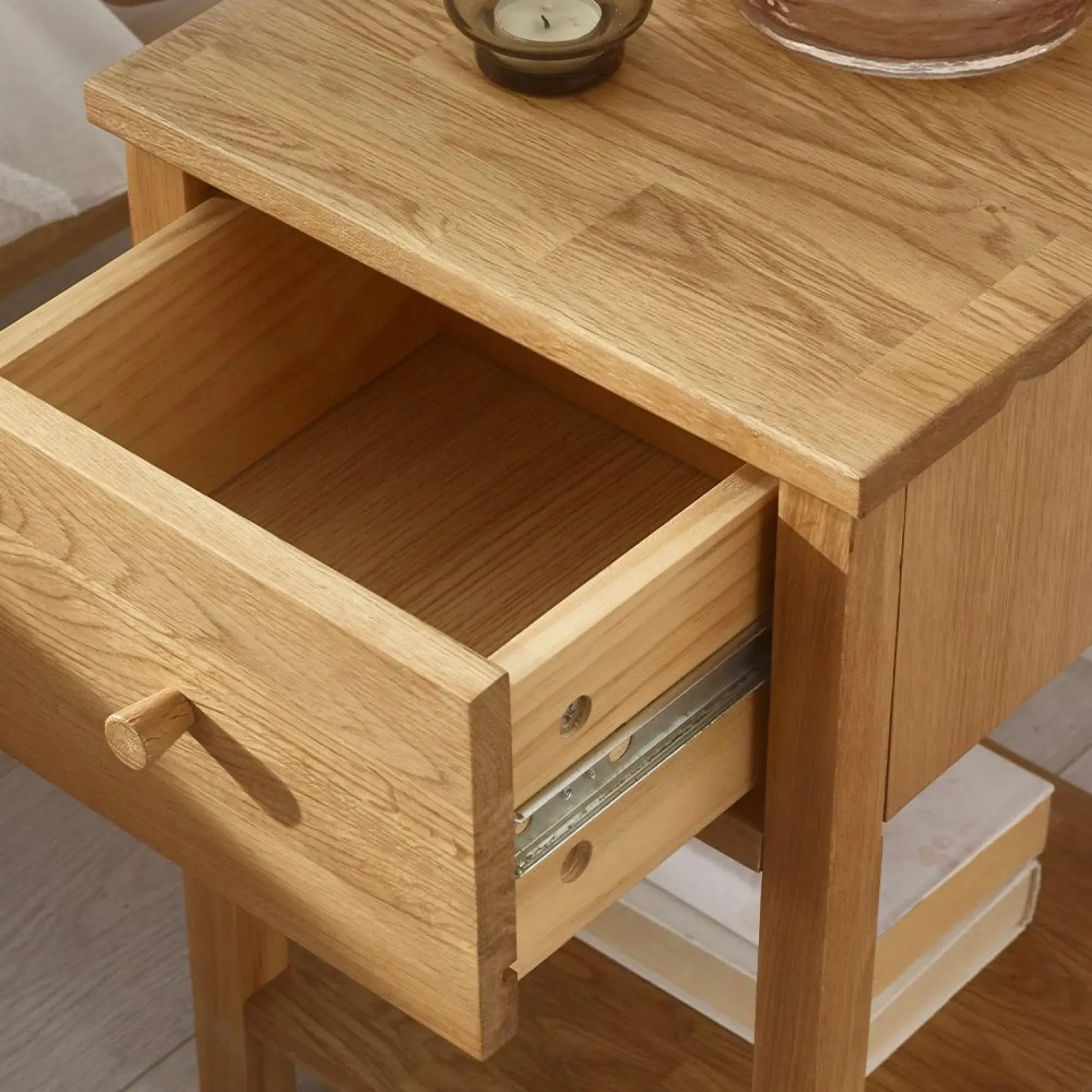 Coxmoor 1 Drawer Bedside Table - Oiled Oak