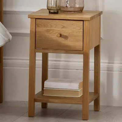 Coxmoor 1 Drawer Bedside Table - Oiled Oak