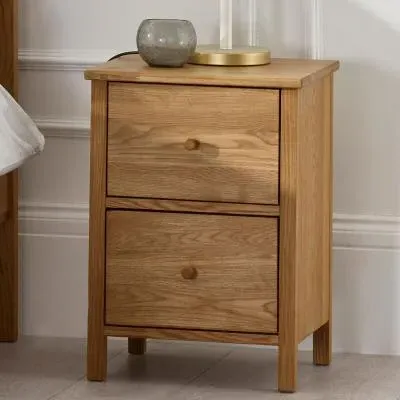Coxmoor 2 Drawer Bedside Table - Oiled Oak