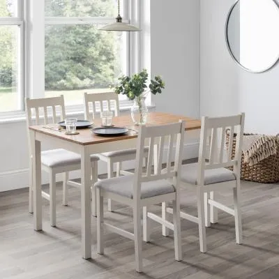 Coxmoor 4-Seater Dining Set with 4 Chairs - Ivory