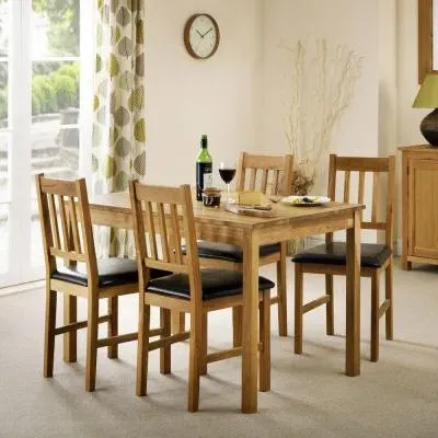 Coxmoor 4-Seater Dining Set with 4 Chairs - Oak