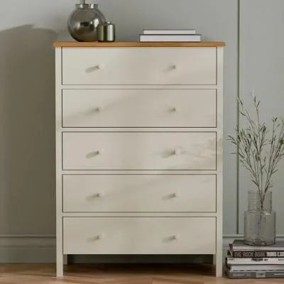 Coxmoor 5 Drawer Chest - Ivory image