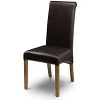 Cuba Dining Chair Set of 2 - Brown, Faux Leather