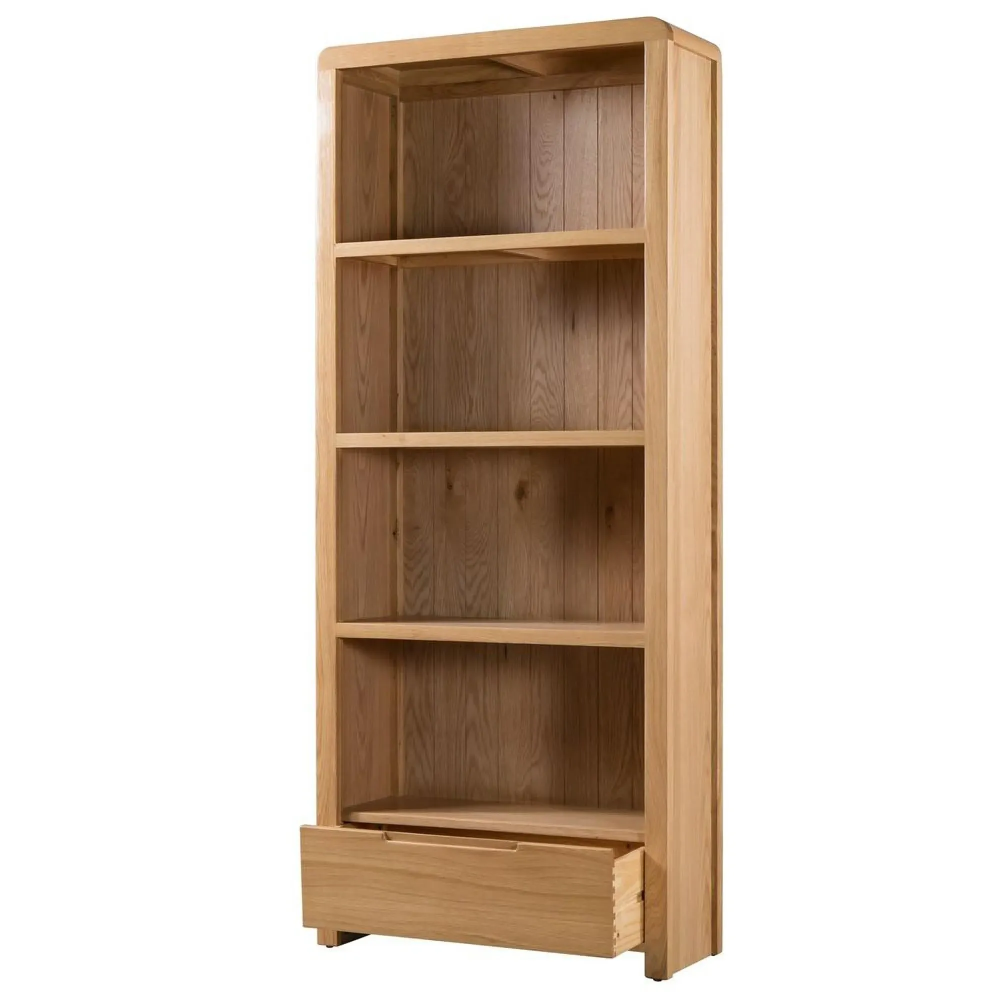 Curve 1 Drawer Bookcase - Oak