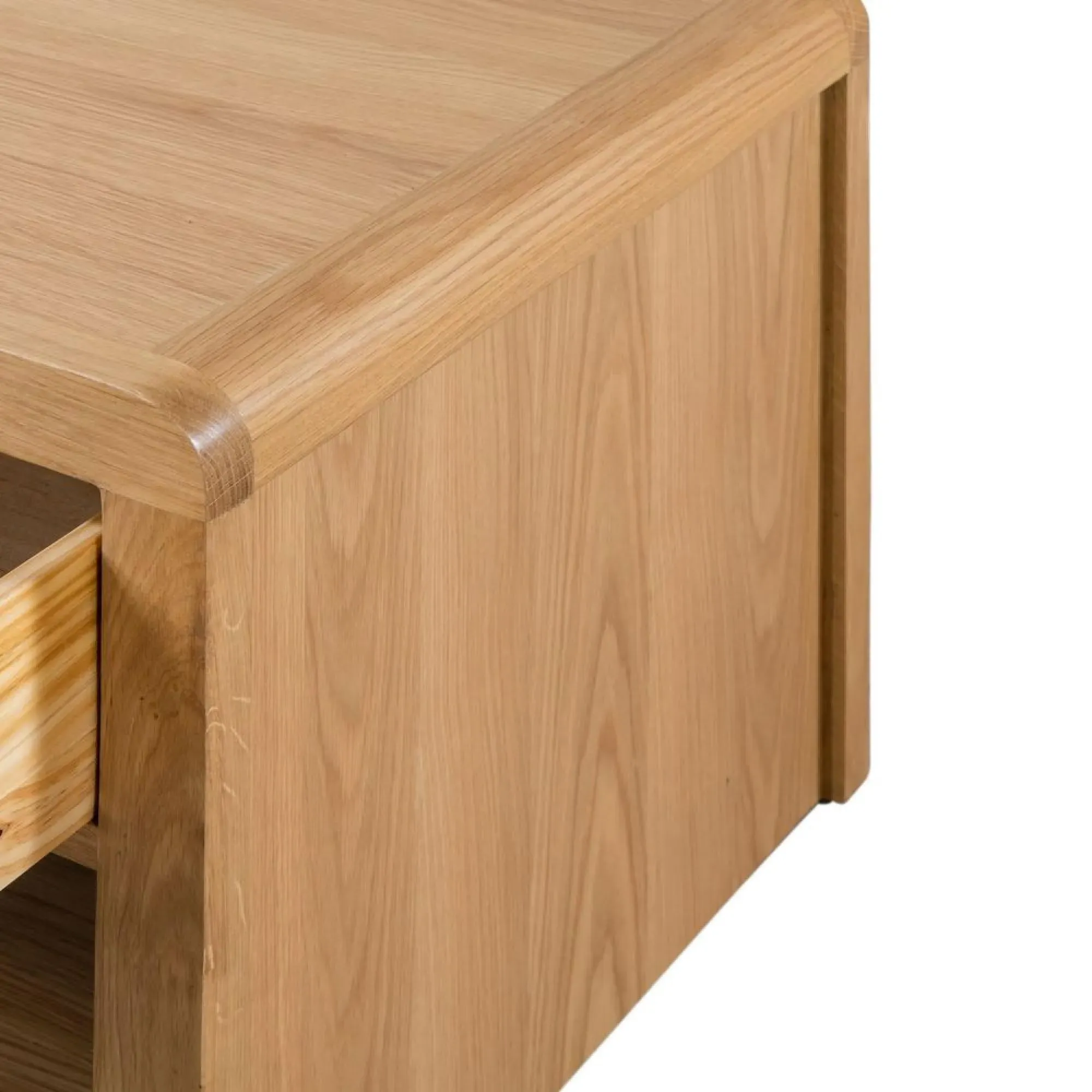 Curve 2 Drawer Coffee Table - Oak