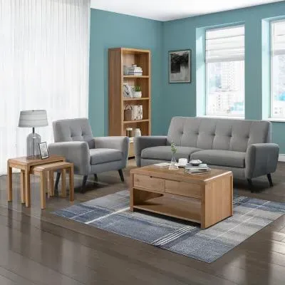 Curve 2 Drawer Coffee Table - Oak