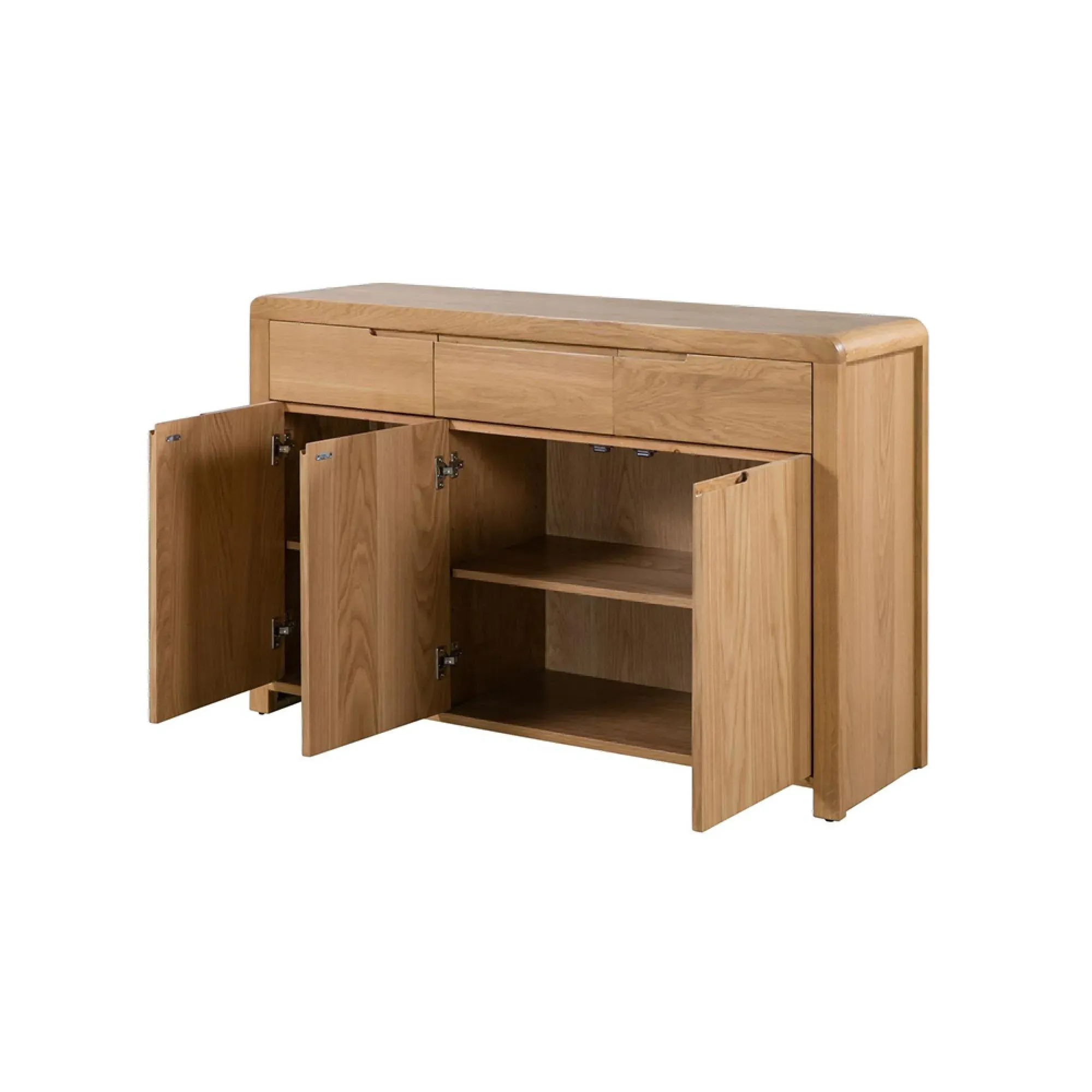 Curve 3 Door Sideboard - Oak