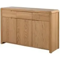 Curve 3 Door Sideboard - Oak