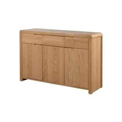 Curve 3 Door Sideboard - Oak