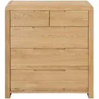 Curve 3+2 Drawer Chest - Oak