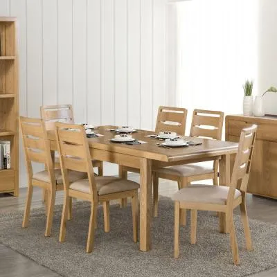 Curve 6-8 Seater Extendable Dining Table - Oak