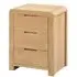 Curve Small 3 Drawer Bedside Cabinet - Oak