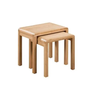 Curve Small Nest of 2 Tables - Oak