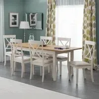 Davenport 4-6 Seater Extendable Dining Set - Ivory, Oak