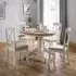 Davenport 4-Seater Round Dining Set with 4 Chairs - Ivory