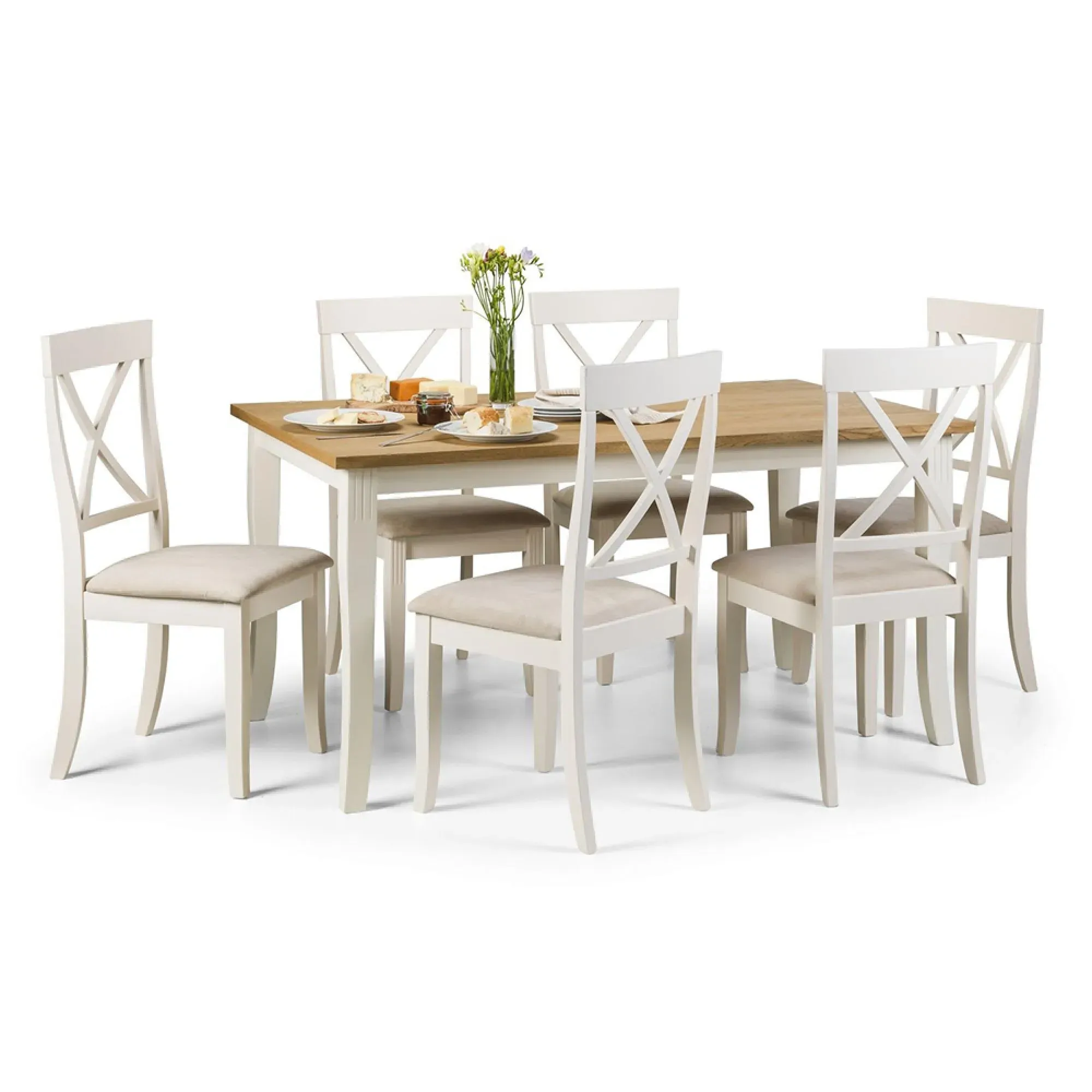 Davenport 6-Seater Dining Table - Ivory, Oak