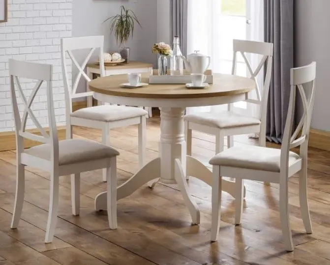 Davenport Cross Back Dining Chair Set of 2 - Ivory