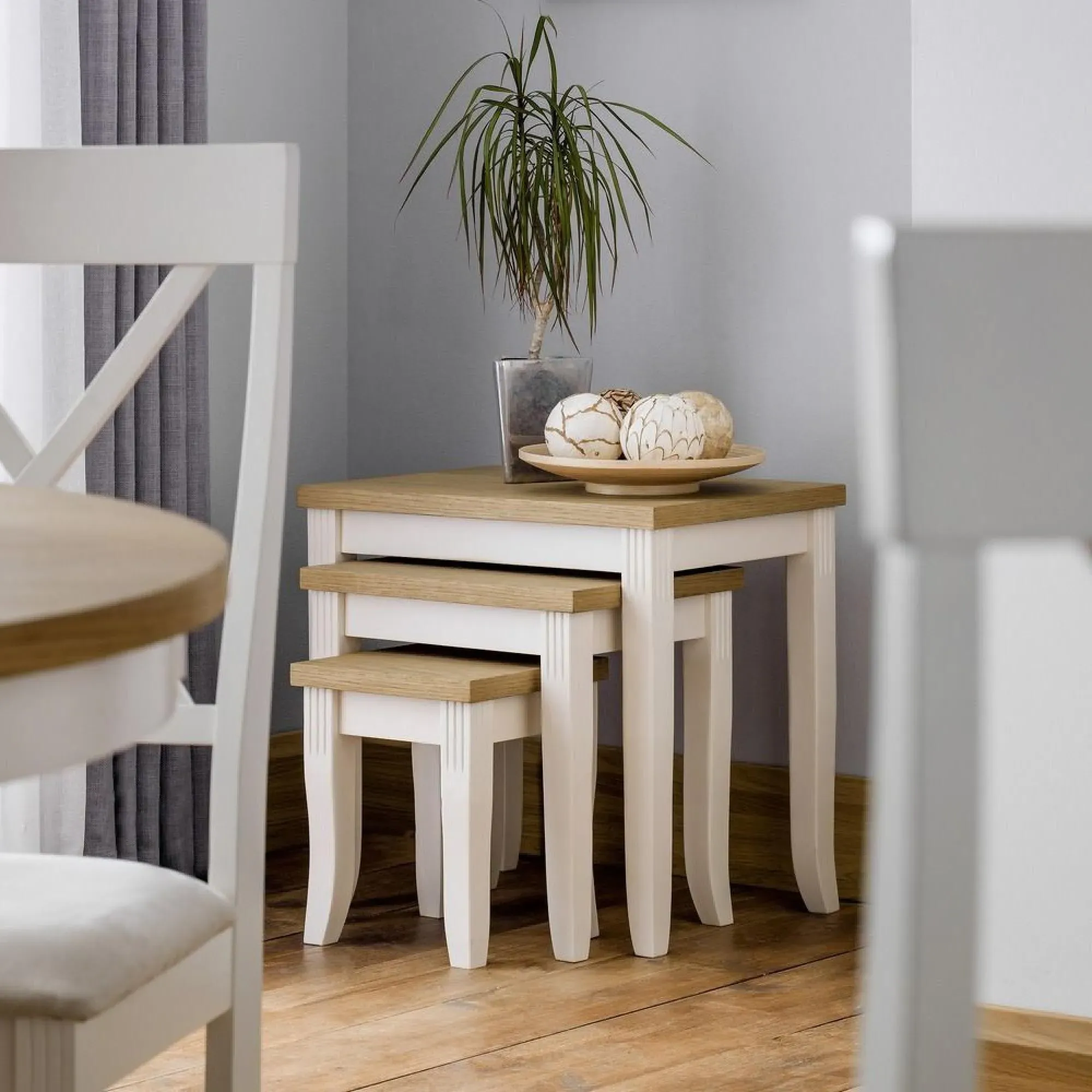 Davenport Nest of 3 Tables - Grey, Oak