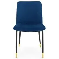 Delaunay Dining Chair Set of 2 - Blue, Velvet