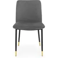 Delaunay Dining Chair Set of 2 - Grey, Velvet