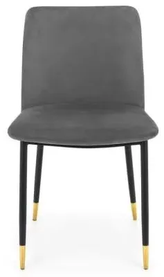 Delaunay Dining Chair Set of 2 - Grey, Velvet