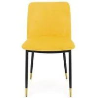 Delaunay Dining Chair Set of 2 - Yellow, Velvet