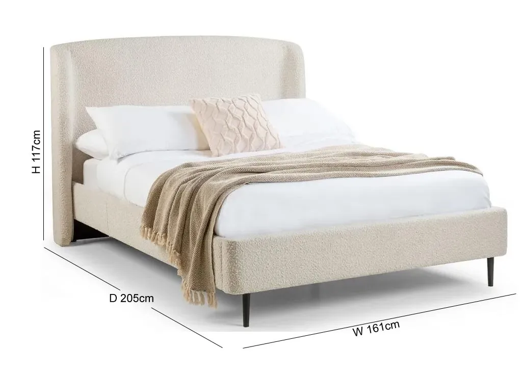 Eden Bed Frame - Ivory, Boucle