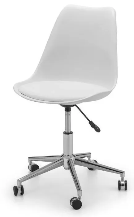 Erika Office Chair - White, Faux Leather