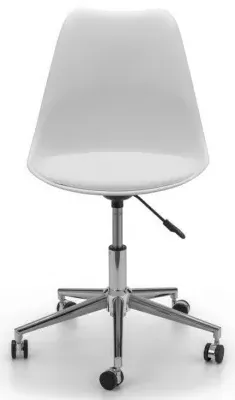 Erika Office Chair - White, Faux Leather