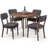 Farringdon 4-Seater Round Dining Set with Chairs - Walnut