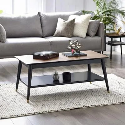 Findlay 110cm Coffee Table with Shelf - Walnut