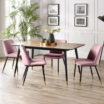 Findlay 4-6 Seater Dining Set with Delaunay Chairs - Walnut