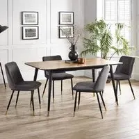 Findlay 4-6 Seater Dining Set with Delaunay Chairs - Walnut