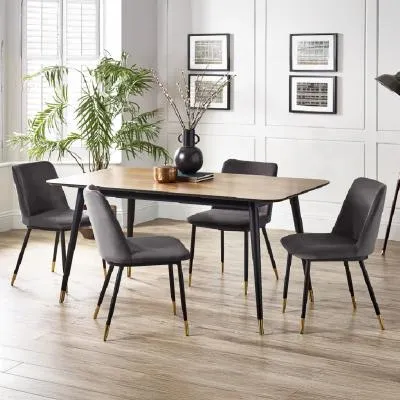 Findlay 4-6 Seater Dining Set with Delaunay Chairs - Walnut image