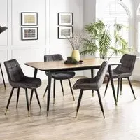 Findlay 4-6 Seater Dining Set with Hadid Chairs - Walnut
