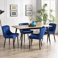 Findlay 4-6 Seater Dining Set with Luxe Chairs - Walnut