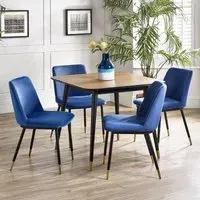 Findlay 4-Seater Square Dining Set with Delaunay Chairs - Walnut