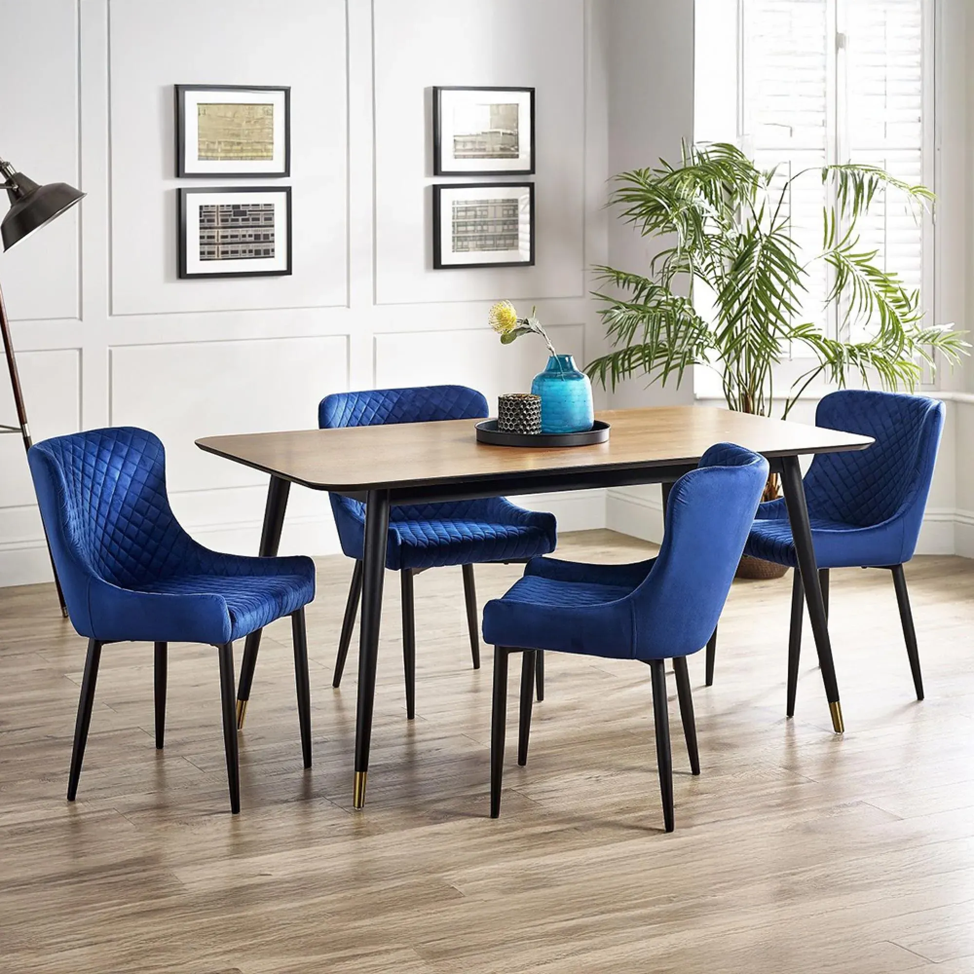 Findlay 6-Seater Dining Table - Walnut, Black