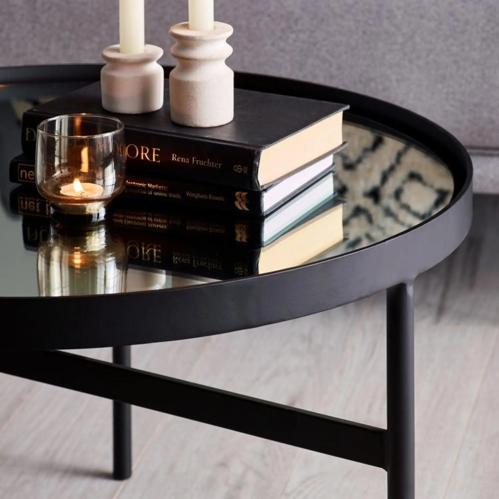 Franki Round Coffee Table - Black, Metal