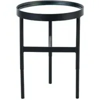 Franki Round Lamp Table - Black, Metal