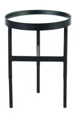 Franki Round Lamp Table - Black, Metal