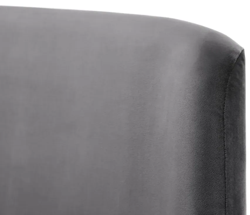 Frida Curved Fabric Bed Frame - Grey, Velvet